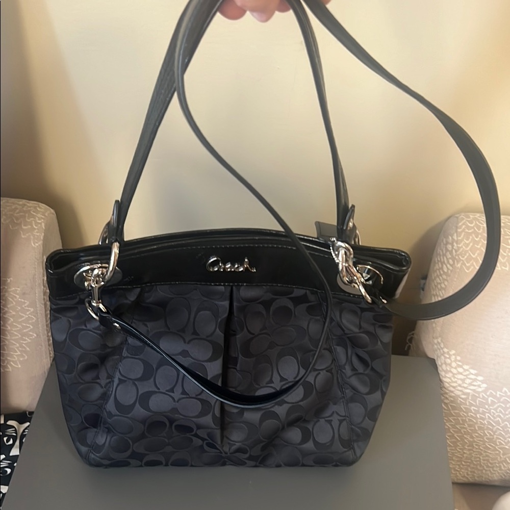 Coach Black Signature Tote Bag